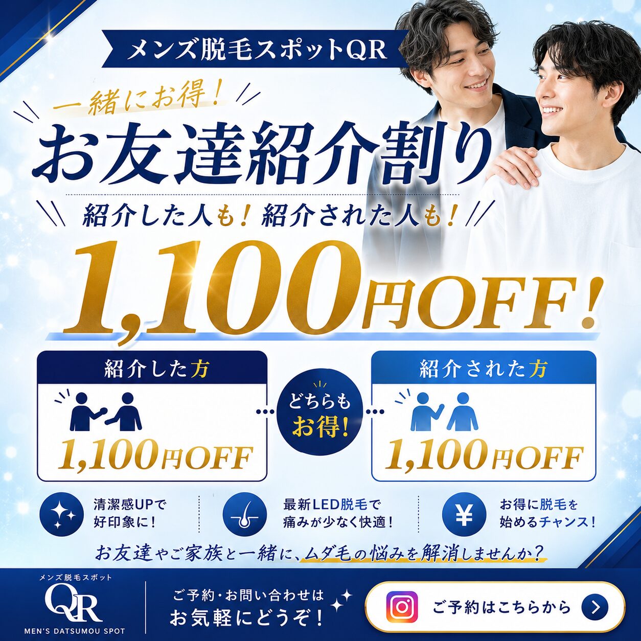 お友達紹介キャンペーン・両方1,100円OFFのご案内